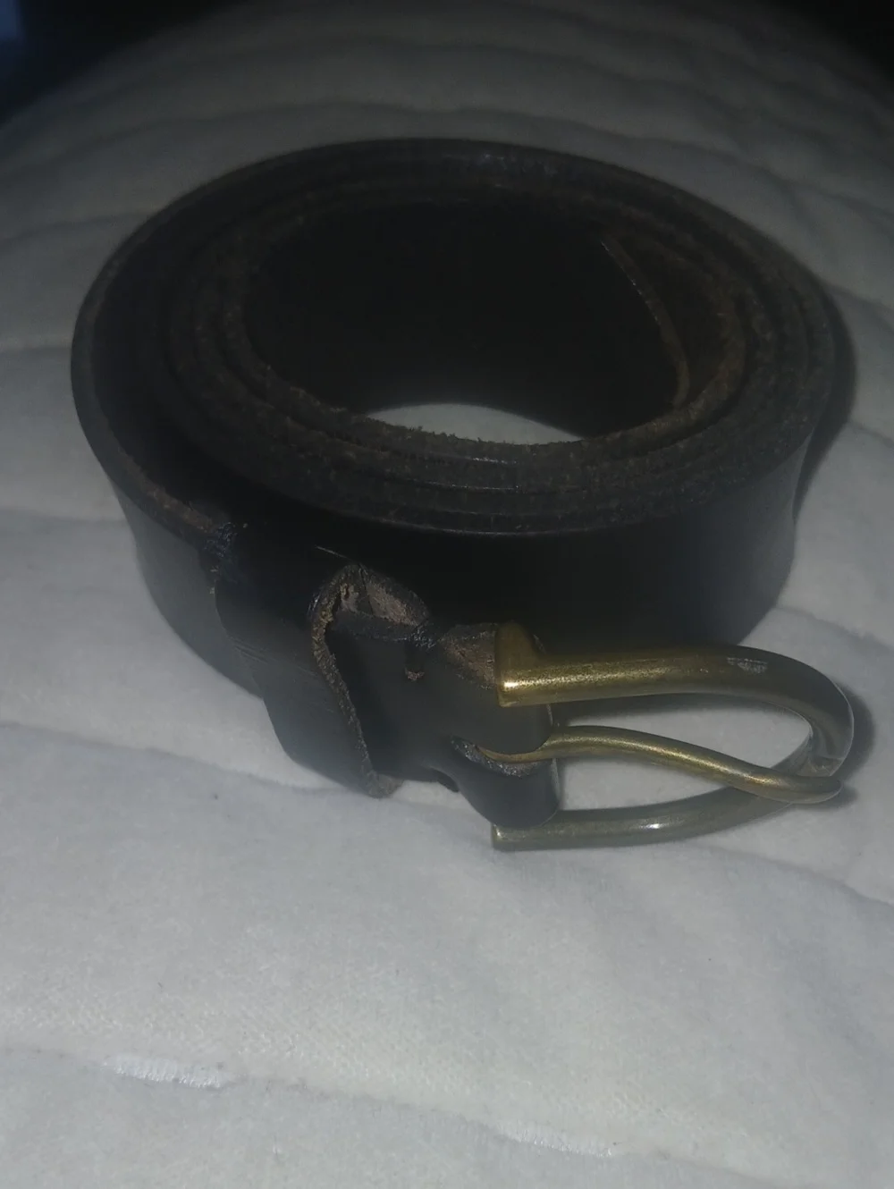American Eagle Outfitters Vintage Y2K Classic Black Leather Belt W/ Brass Buckle